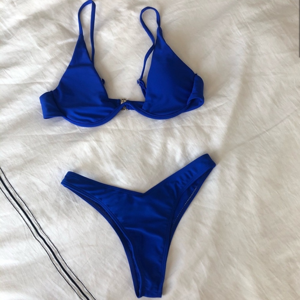 SHEIN Royal Blue Underwired Bikini Set